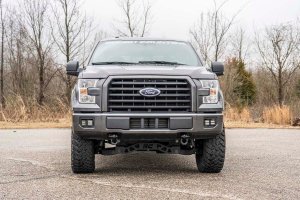 Ford F-150 Tow Hook to Shackle Conversion Kit - Front - Rough Country - D-Ring Combo - Black - '09-'20